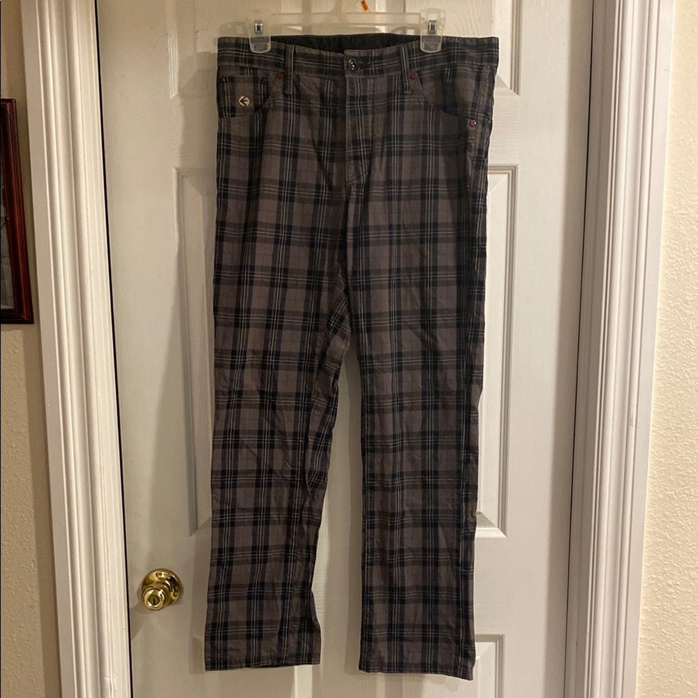 Energe Plaid Men's Pants in Black and Gray 33x34